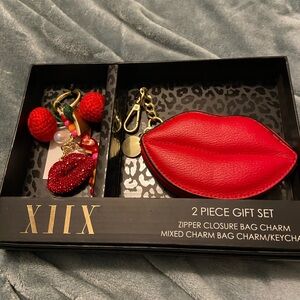 Collection XIIX Red Lip Zipper Coin Purse & Matching Charm Keychain